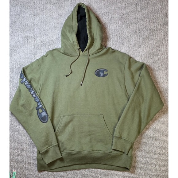 Champion Other - Champion Pullover Hoodie Mens Large Green Camo Fleece Sweatshirt Classic